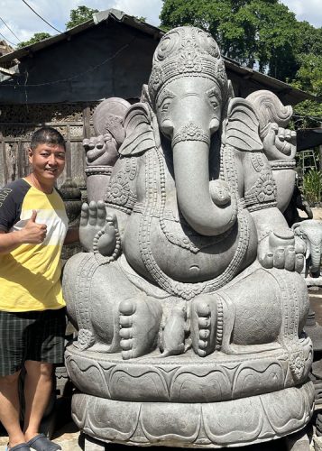 Big Sitting Ganesha Vulcanic Stone 150x120cm H225cm